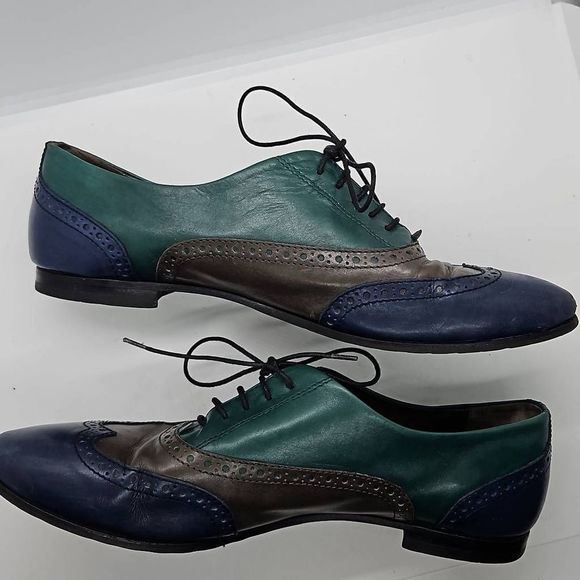 AGL Attillo Giusti Leombruni Size 40 Multicolored Wingtip Oxfords - Picture 3 of 11